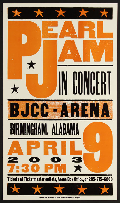 Hatch Show Print Pearl Jam Poster