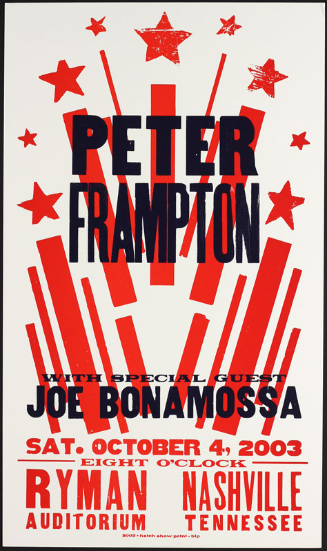 Hatch Show Print Peter Frampton at Ryman Auditorium Poster