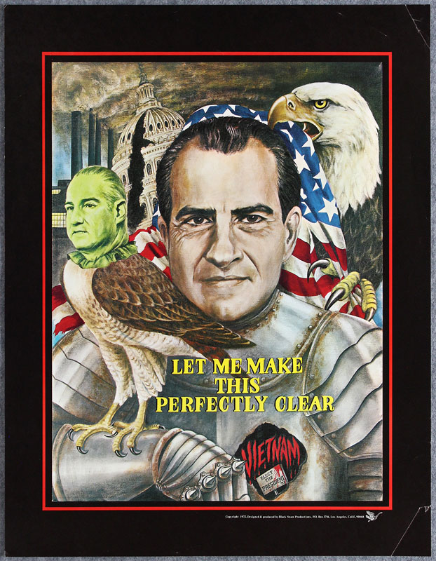 Rare Vintage Richard Nixon Anti-war Vietnam Poster