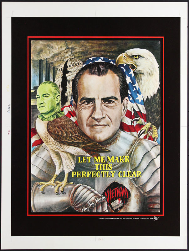 Rare Vintage Richard Nixon Anti-war Vietnam Proof Sheet