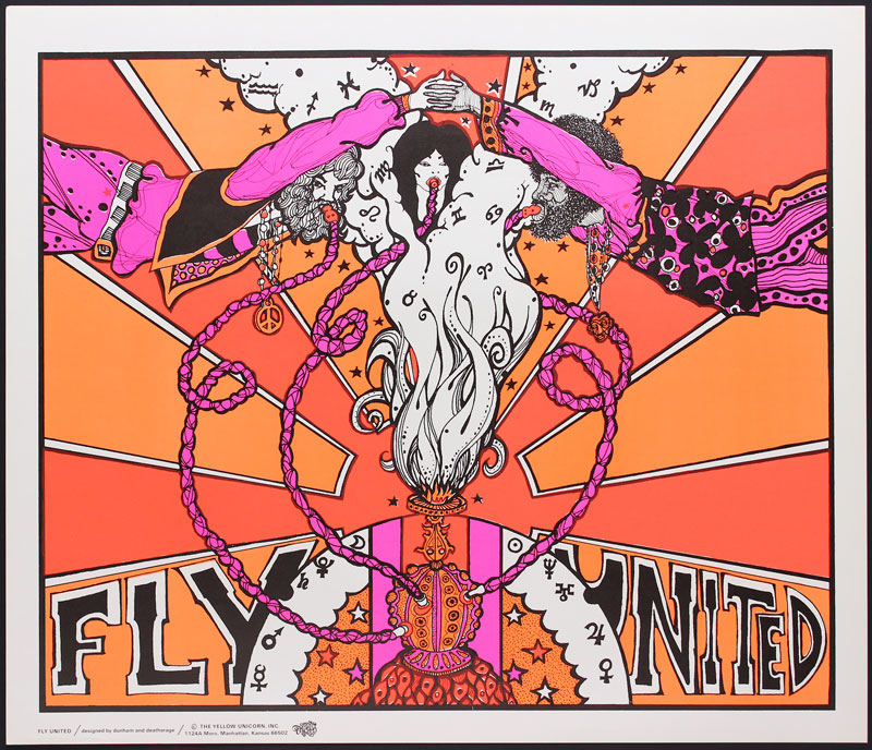 Fly United - Colorful And Unusual Hookah Blacklight  Poster