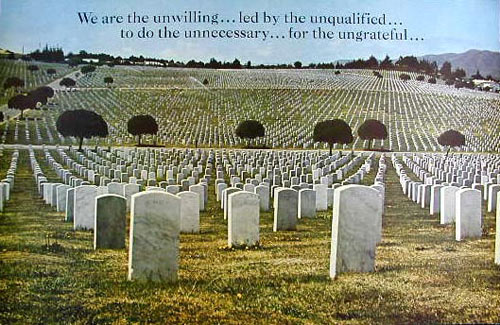 We Are The Unwilling... Cemetery Scene Vietnam War Protest Poster