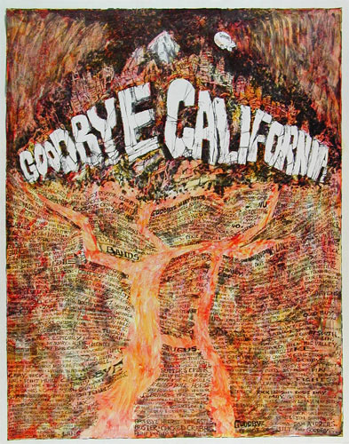 William Whitaker Vintage Original 1960's Goodbye California Poster