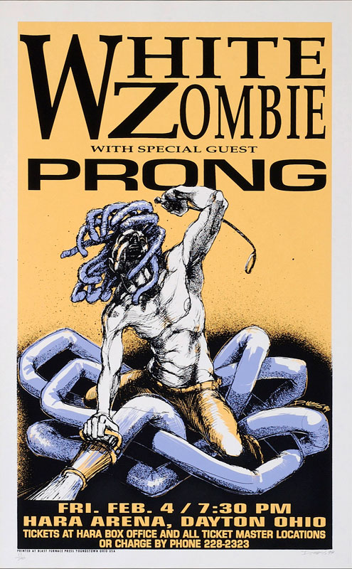 Derek Hess White Zombie Poster