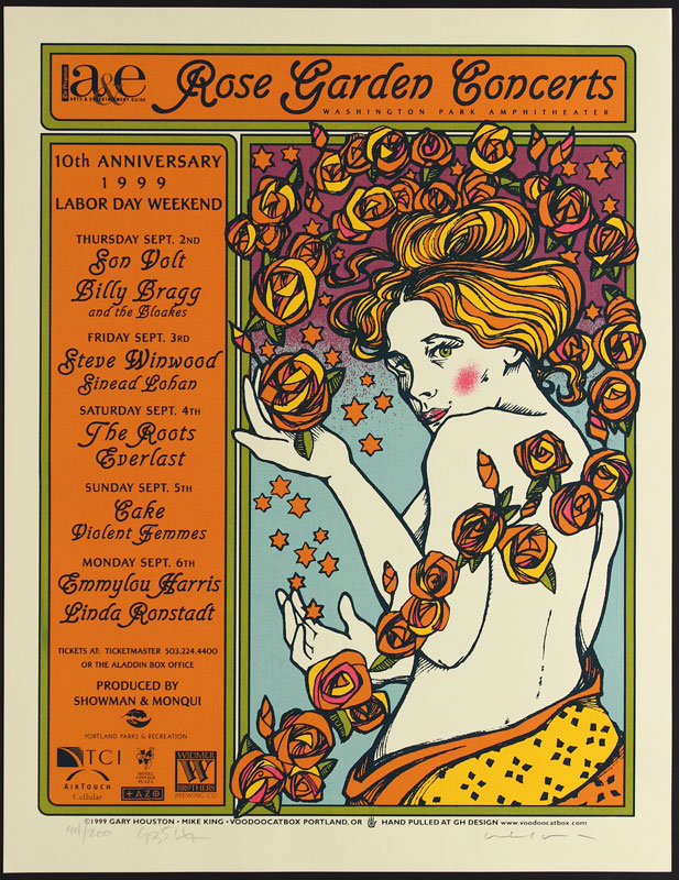 Gary Houston and Mike King Rose Garden Concerts 10th Anniversary Poster