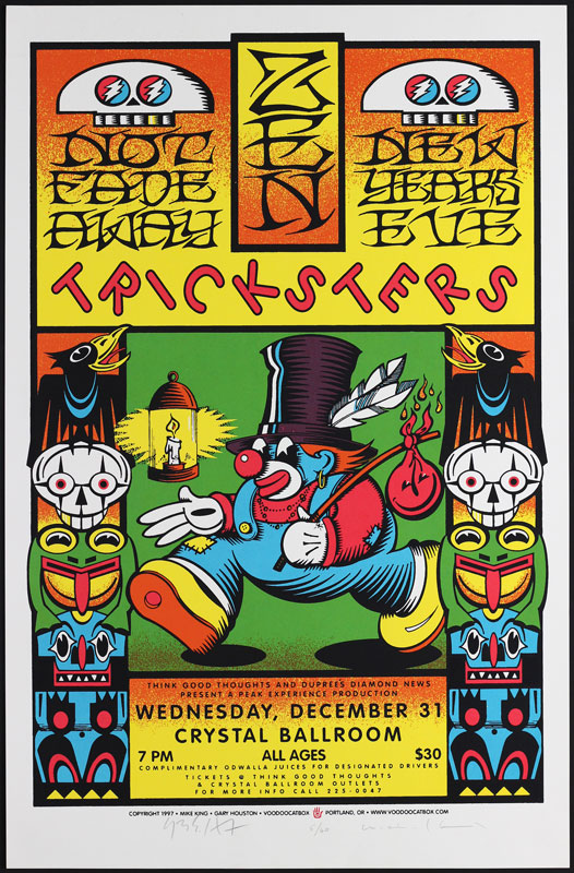 Mike King and Gary Houston Zen Tricksters - Not Fade Away New Year's Eve Poster