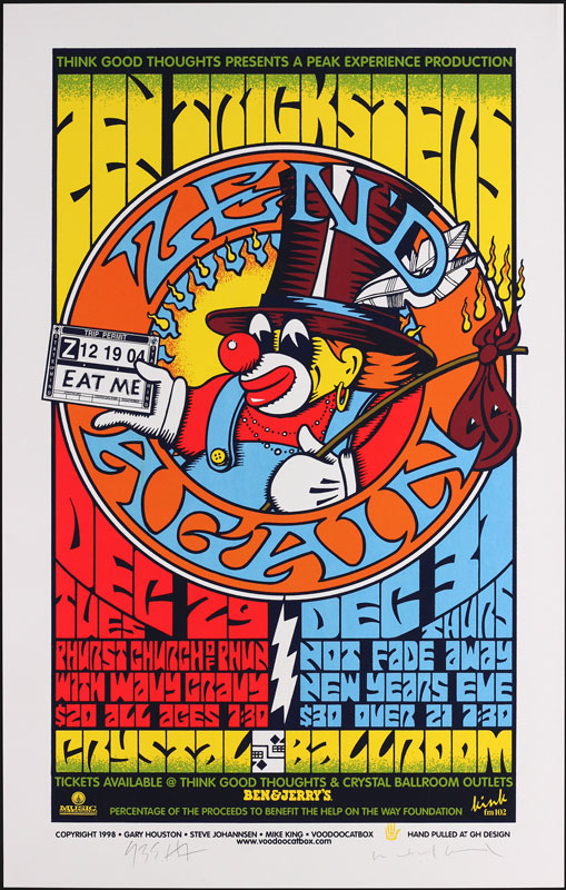 Gary Houston Steve Johannsen and Mike King Zen Tricksters Wavy Gravy Poster