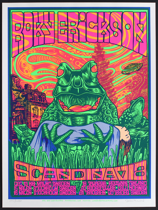 John Howard Roky Erickson Blacklight Style Poster