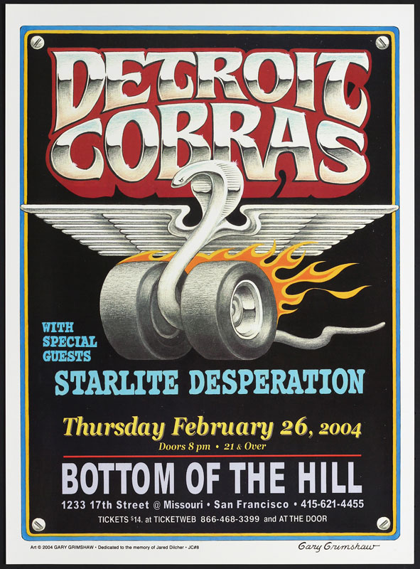 Gary Grimshaw Detroit Cobras Poster