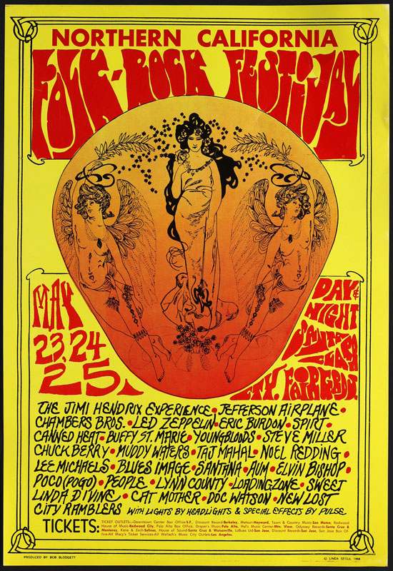 1969 Northern California Folk-Rock Festival Poster