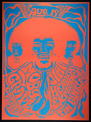 Jimi Hendrix Santa Barbara Concert  Poster