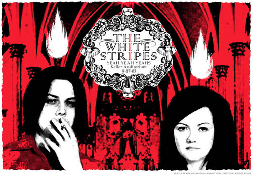 Rob Jones White Stripes Portland 2003 Poster