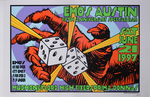Frank Kozik Emo's Austin Fifth Anniversary Spectacular featuring Mudhoney Poster