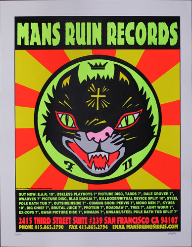 Frank Kozik Mans Ruin Records Promo Poster