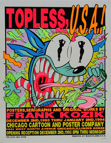 Frank Kozik Topless U.S.A. Frank Kozik Art Show Poster