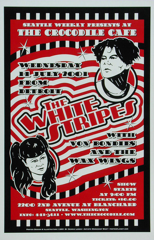 Dennis Loren White Stripes Poster