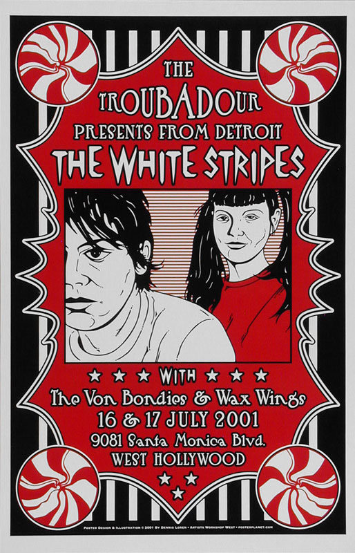 Dennis Loren White Stripes Poster