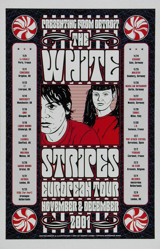 Dennis Loren White Stripes Poster