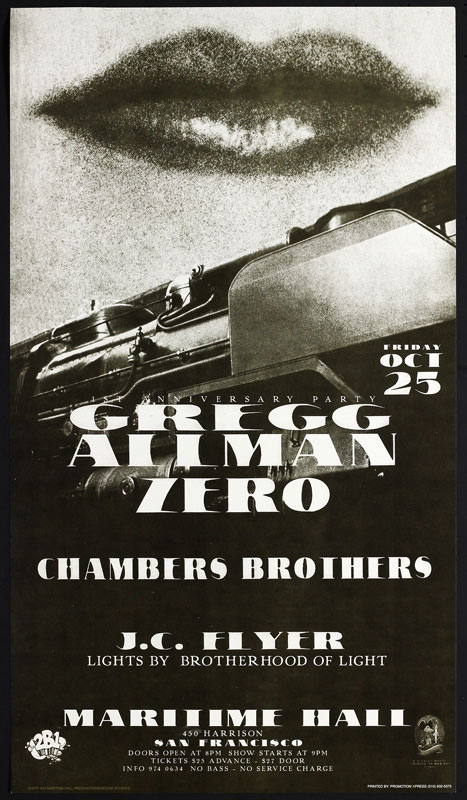 Stanley Mouse Gregg Allman at Maritime Hall - Zero Chambers Brothers MHP #23 Poster