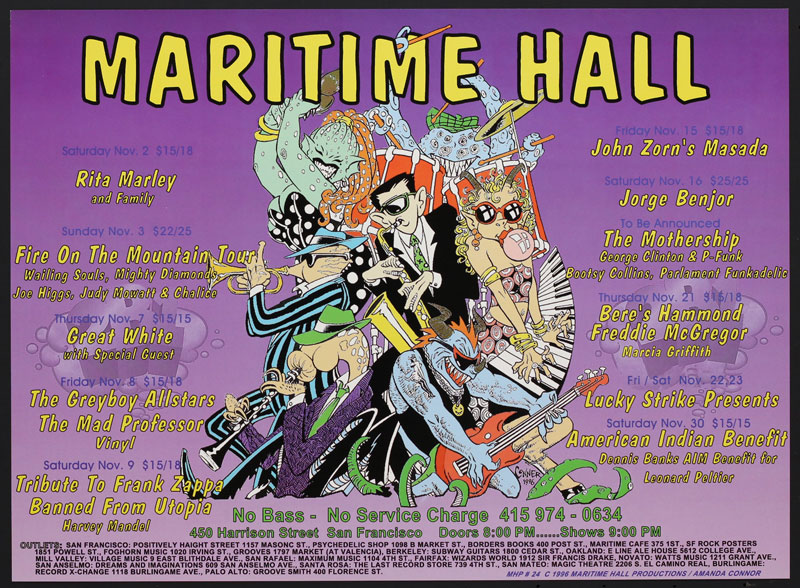 Amanda Conner The Mothership at Maritime Hall - George Clinton and Parliament-Funkadelic - Bootsy Collins MHP #24 Poster