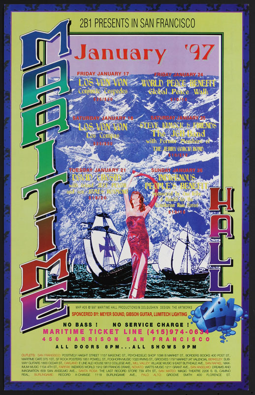 Mike Dolgushkin David Crosby at Maritime Hall - Los Van Van Steve Kimock The JGB Band MHP #26 Poster