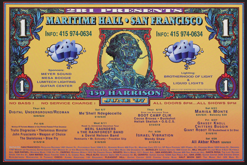 Frank Bella Merl Saunders at Maritime Hall - Digital Underground John Frusciante Buckethead MHP #31 Poster