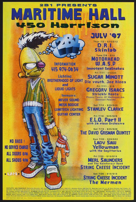 Lamb Motorhead at Maritime Hall - D.R.I. ELO Part II David Grisman Merl Saunders MHP #32 Poster