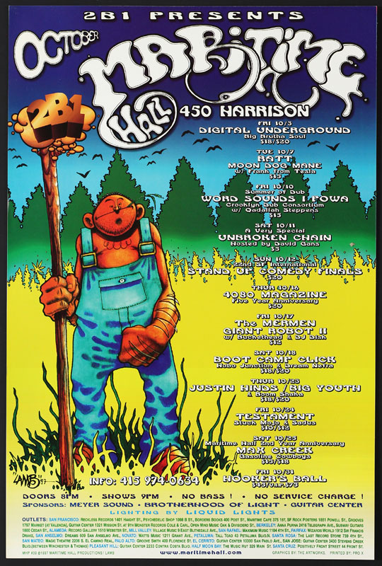 Lamb Digital Underground at Maritime Hall - Ratt Buckethead Testament Sadus MHP #39 Poster