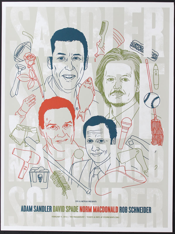 Adam Sandler David Spade Norm Macdonald Rob Schneider Poster