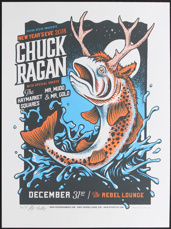 Clay Halling Chuck Ragan New Year's Even 2018 Poster
