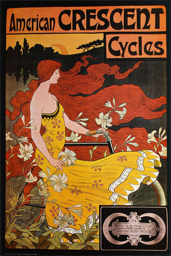 F. W. Ramsdell American Crescent Cycles Vintage Bicycle Advertisement Poster