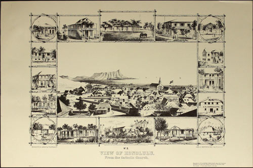 Paul Emmert Honolulu 1854 Historical Illustration Poster