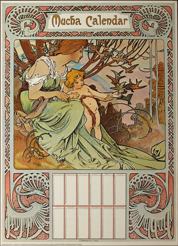 Alphonse Mucha Mucha Calendar Poster