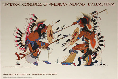 Antowine Warrior National Congress of American Indians at Dallas Texas Poster