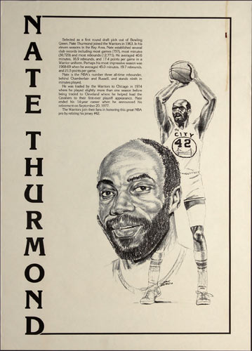 Nate Thurmond Golden State Warriors Basketball Poster