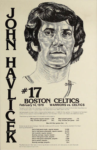 John Havlicek of Boston Celtics Basketball Poster