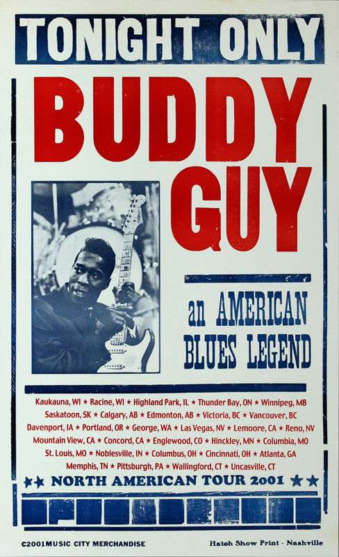 Hatch Show Print Buddy Guy North American Tour 2001 Poster