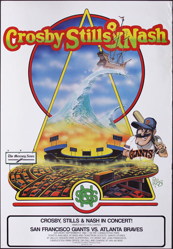 Crosby Stills and Nash - Giants vs. Braves Baseball Poster