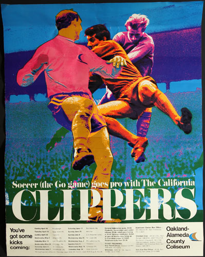 California Clippers 1967 NASL Soccer Schedule Poster