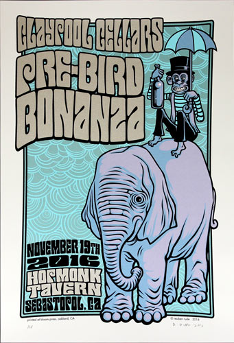 Reuben Rude Claypool Cellars 2016 Pre-Bird Bonanza Poster