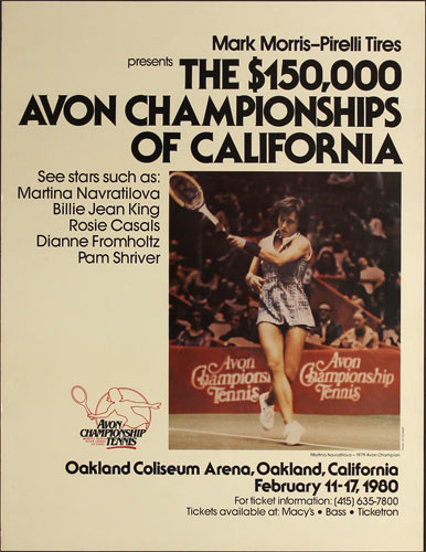 Martina Navratilova 1980 Avon Tennis Championships of California at Oakland Poster