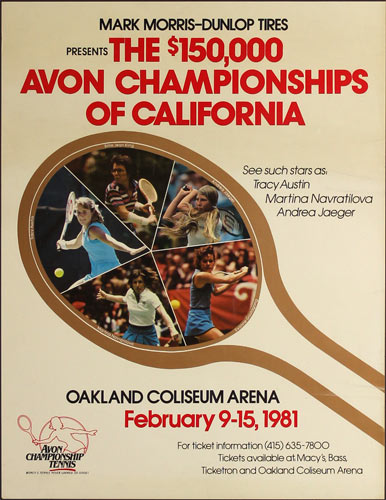 Billie Jean King Andrea Jaeger 1981 Avon Tennis Championships of California at Oakland Poster