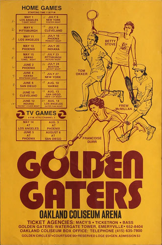 Golden Gaters 1976 Tennis Schedule Poster