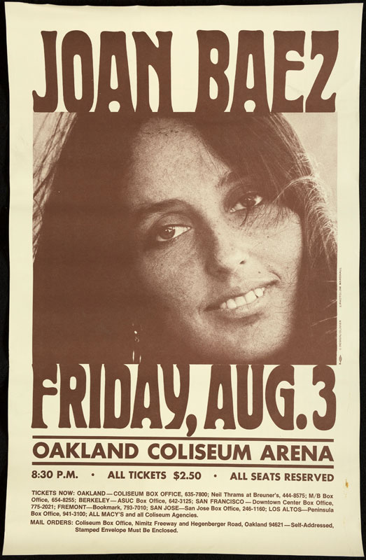 Joan Baez at Oakland Coliseum Poster