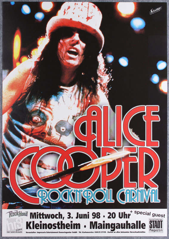 Alice Cooper Rock N' Roll Carnival German Concert Poster