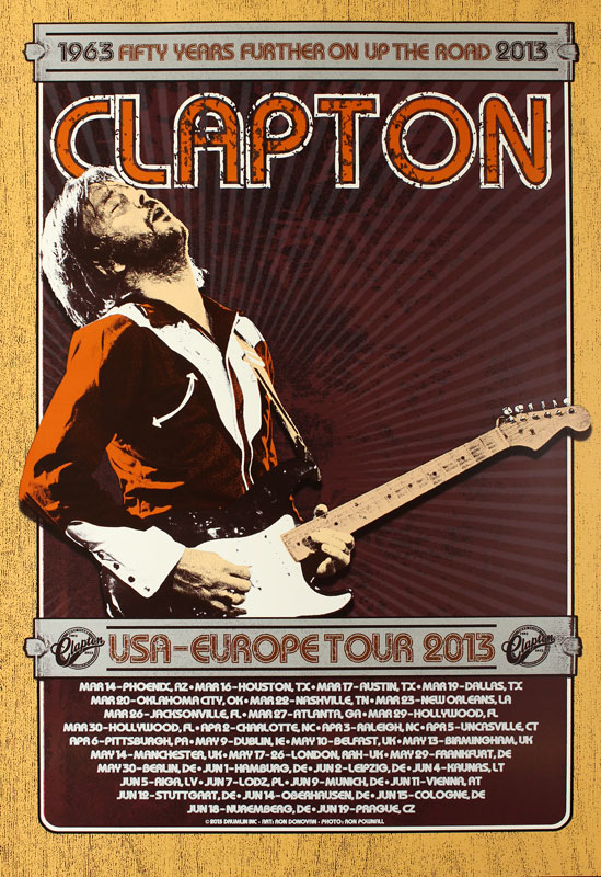 Ron Donovan Eric Clapton USA-Europe 2013 Tour Poster