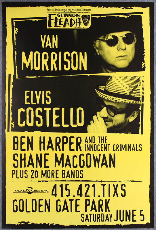 Elvis Costello Van Morrison 1999 Guinness Fleadh Poster