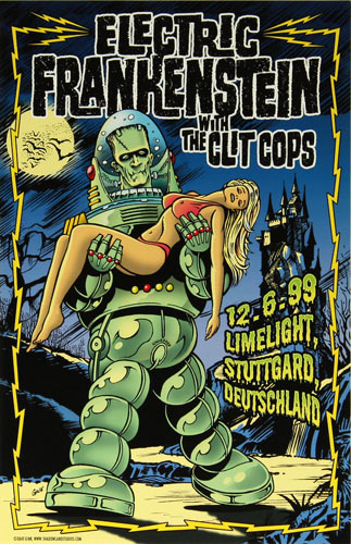 Dave Gink Electric Frankenstein Poster