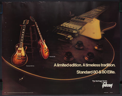 Gibson Les Paul Heritage Standard 80 and 80 Elite Guitars Promo Poster