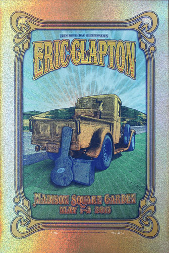 Dave Hunter - Gammalyte Press Eric Clapton 70th Birthday CelebrationRare microdot foil variant Poster